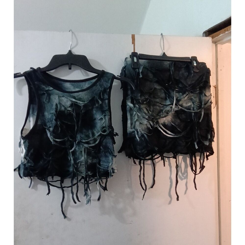 Zombie Ghoul Halloween Costume Top and Skirt Set